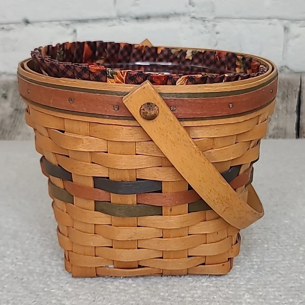 Longaberger Vintage 1996 Shades of Autumn Maple Leaf Basket/Liner/Insert 13935